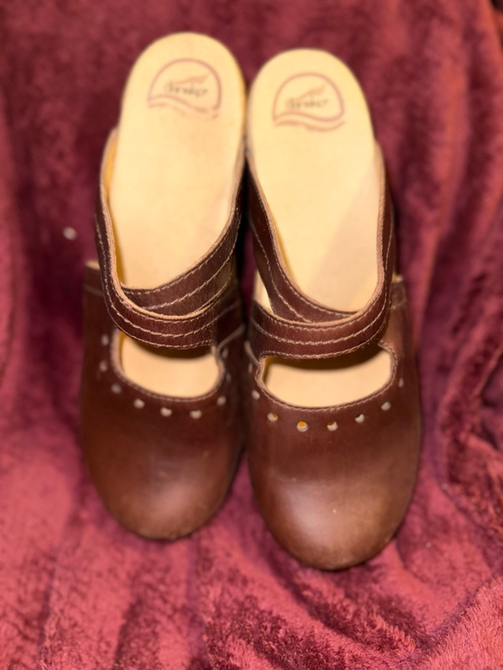 Danskin Brown Mary Jane Clog Mules